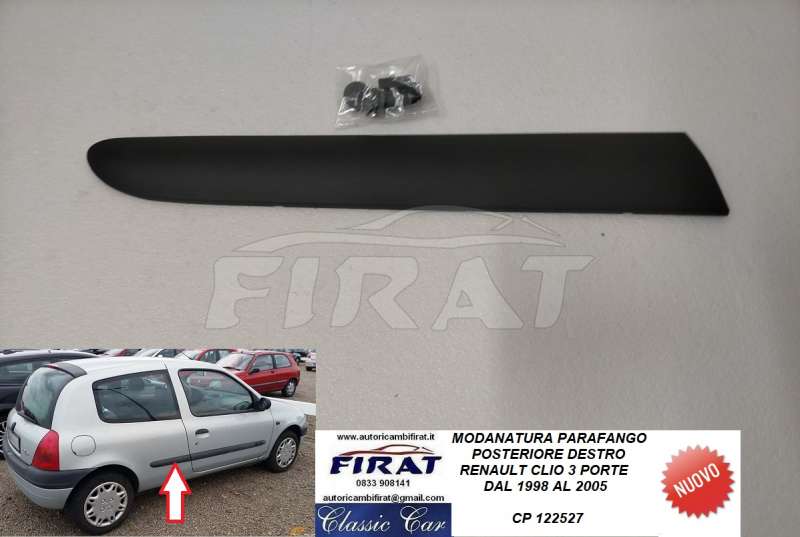 MODANATURA PARAFANGO RENAULT CLIO 3P 98 - 05 POST.DX 122527